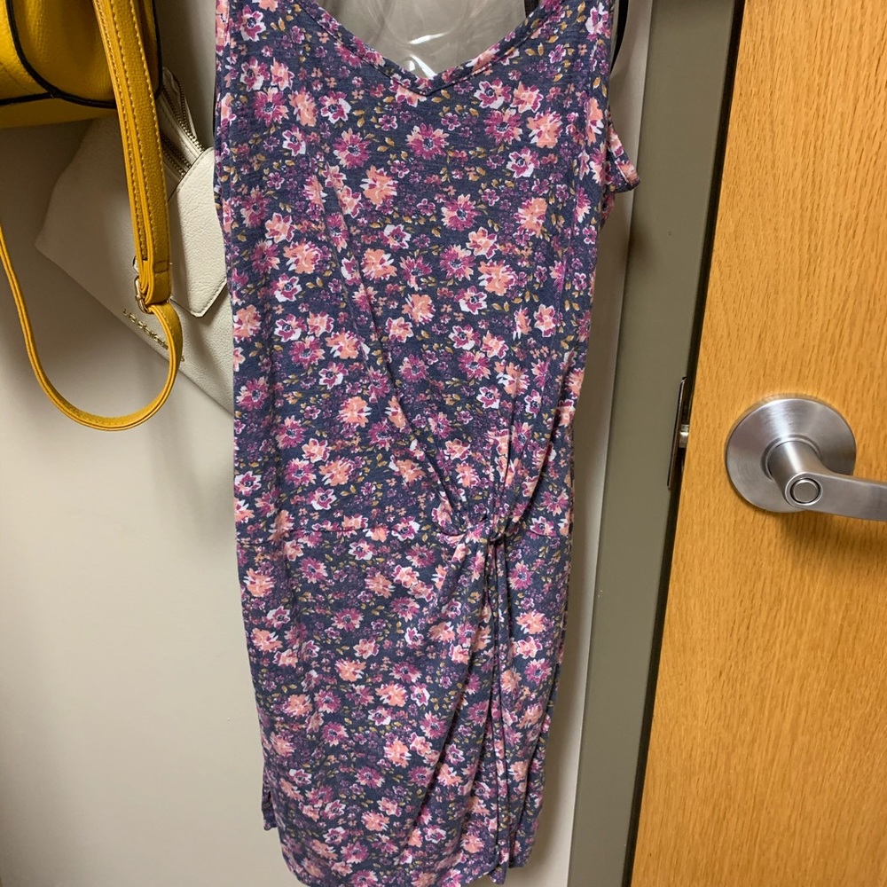 Purple floral tight dress